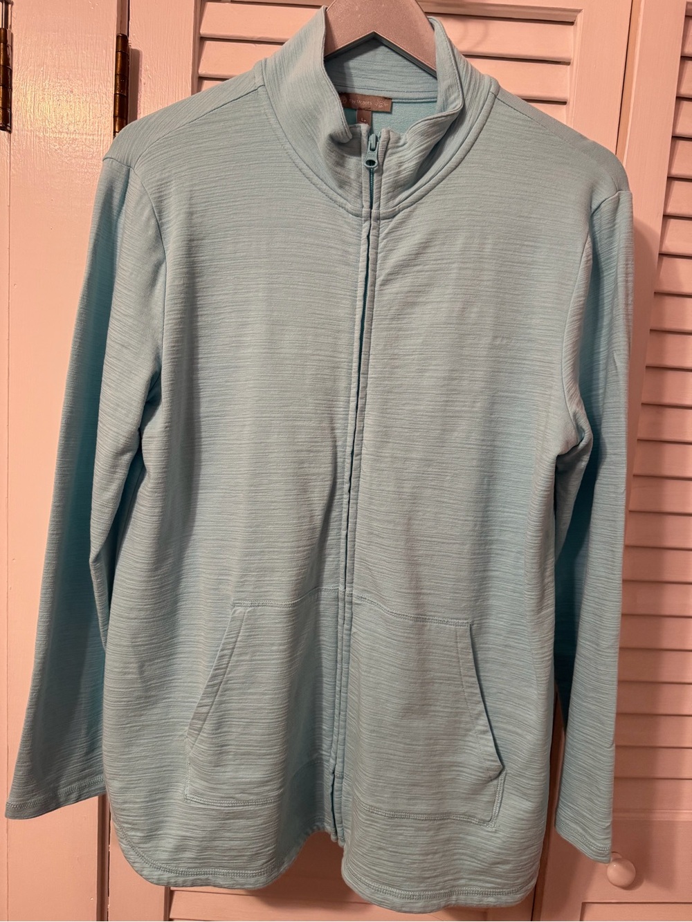 Talbots Seafoam Zip Front Knit Jacket